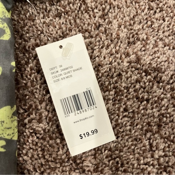 NWT Gray and Green Peanut & Ollie Dinosaur Button Up Shirt - Picture 4 of 4